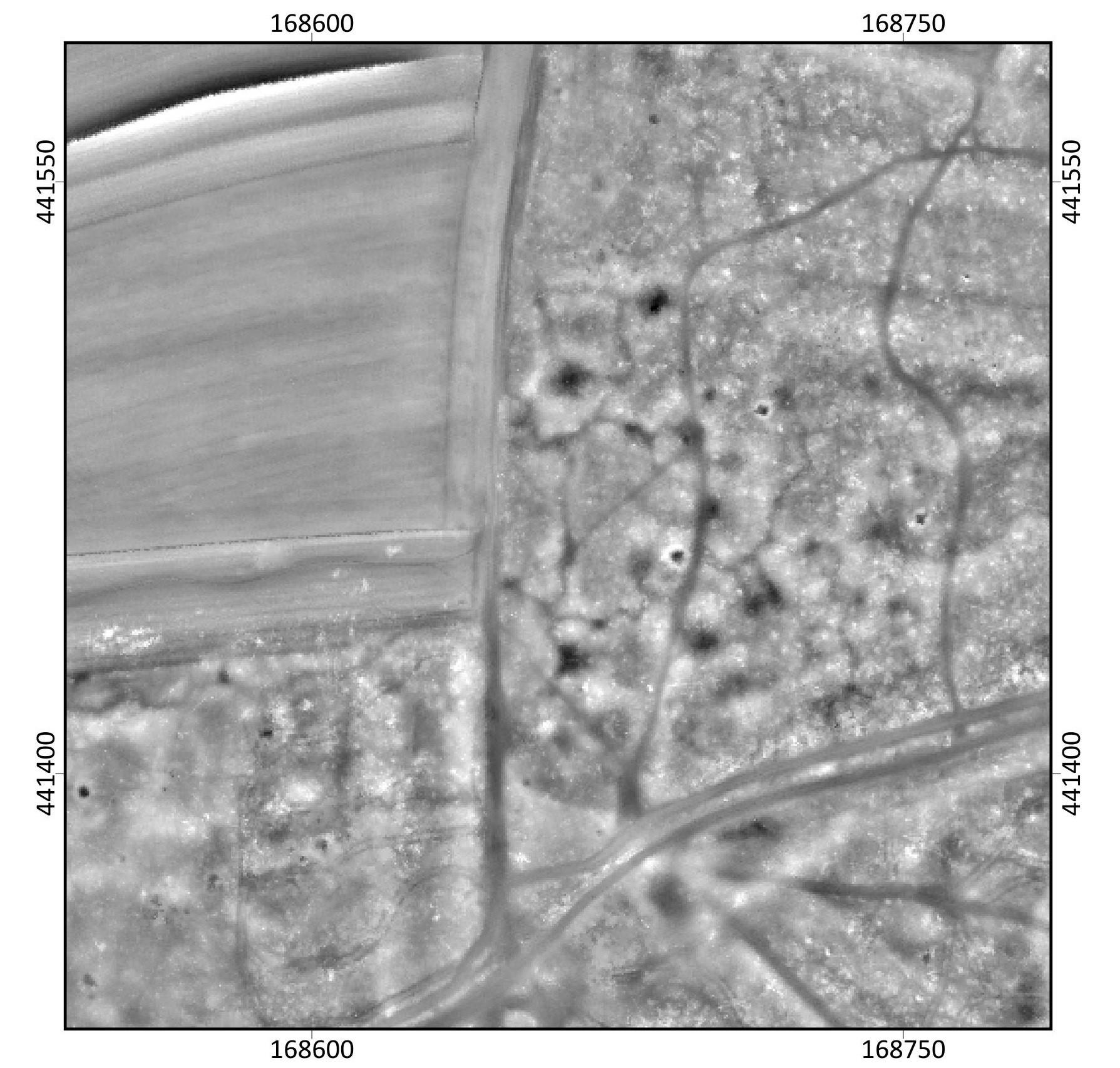 Voorbeeld van vergeten sporen van conflict (fortificaties en loopgraven) in LiDAR data (digitale hoogtekaarten) van de Grebbeberg (afbeelding W.B. Verschoof-van der Vaart).